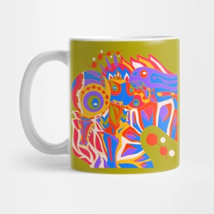 huitzil ecopop quetzalcoatl knight in metal armor art dogu Mug